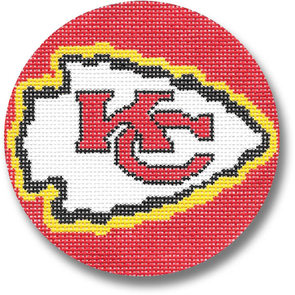 1032 Kansas City Chiefs Logo - Football  18 Mesh 4" Rnd. CBK Designs Keep Your Pants On 