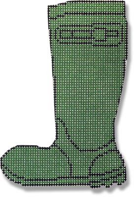 LM-SX 01 Wellie Boot Mini Stocking 13 Mesh 4 x 6" Laura Megroz 