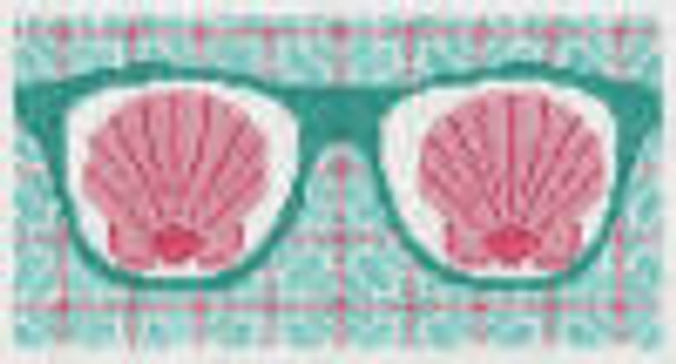 EC03A Shells Eyeglass Case 5.75”x3” #18 Two Sisters Designs (Barbara Bergsten Designs )