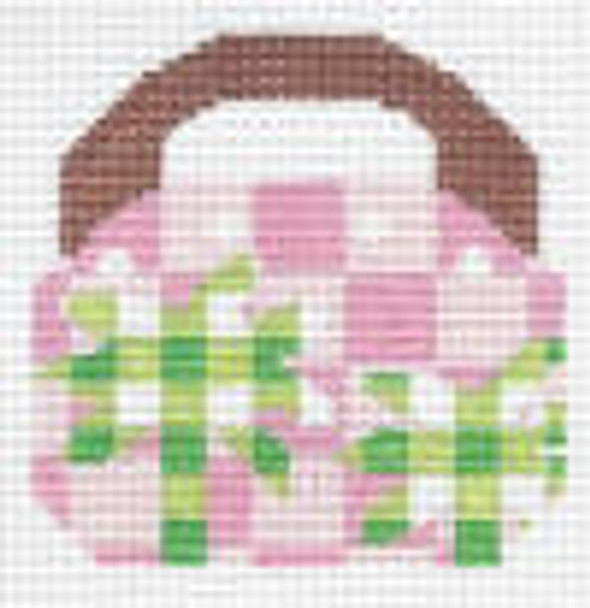 MS47A Palms Bermuda Bag 3"x3" #18 mesh Two Sisters Designs (Barbara Bergsten Designs)