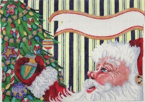 ab220 A. Bradley santa profile stocking cuff  8 x 10 18 Mesh