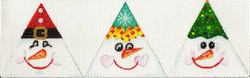 ab237 A. Bradley 3D happy snowmen triangle 9 x 3 18 Mesh