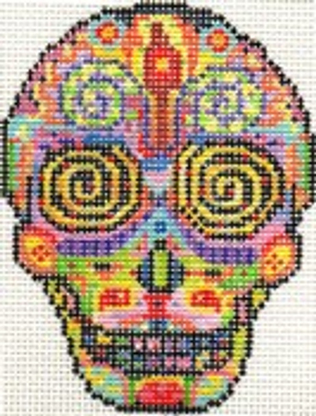 ab325 A. Bradley day of the dead skull #2 3 x 4 18 Mesh