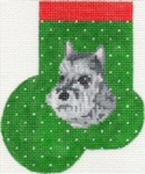 ab355 A. Bradley schnauzer mini-sock 3 x 4  18 Mesh