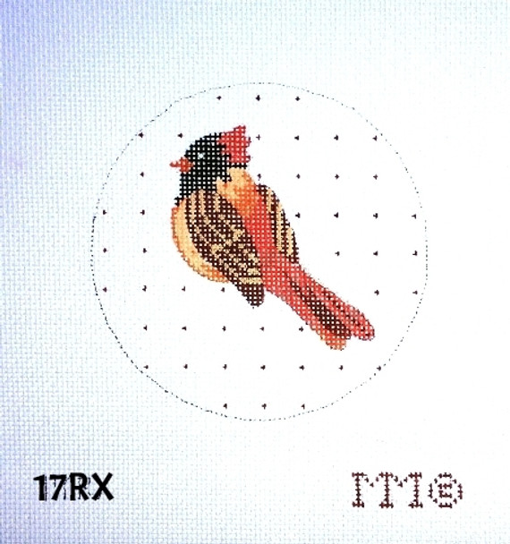 MM Designs Christmas 17RX 4" Round 18 Mesh Cardinal \Red Dot Bkgd