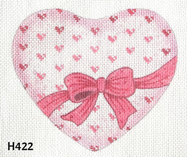 Heart H422 Field of Hearts/ Pink Ribbon 5" x 5" 18 Mesh MM Designs