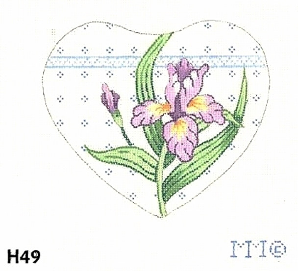 Heart H49 Lavender Iris 5" x 5" 18 Mesh MM Designs