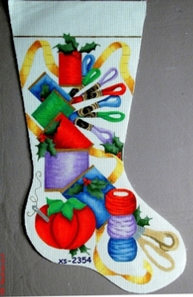 XS-2354 Sewing Christmas 13 Mesh 20" Stocking CBK  Bettieray Designs 