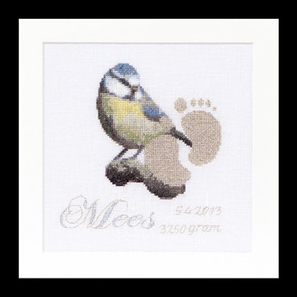 GOK509A Thea Gouverneur Kit Birth Sampler Mees 6" x 6"; Aida; 18ct 