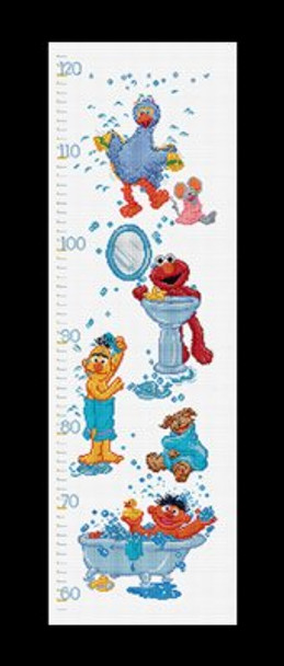 GOK769A Thea Gouverneur Kit Sesame Street Groeimeter 28" x 8"; Aida; 16ct 