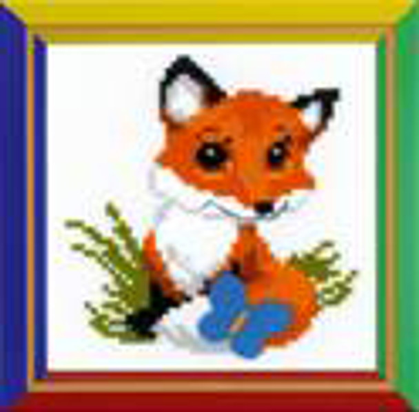 RLHB156 Riolis Cross Stitch Kit Little Fox - Happy Bee 6" x 6"; Aida; 10ct 
