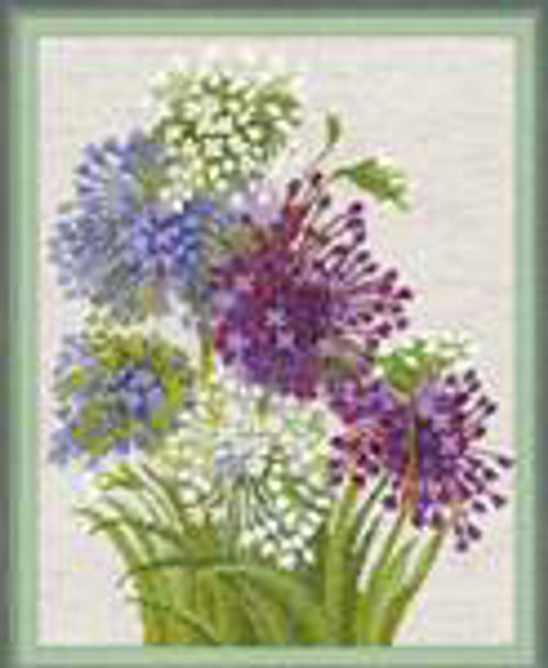 RL1484  Riolis Cross Stitch Kit Allium 9.5" x 12"; Aida; 14ct