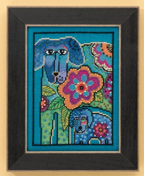 LB301616 Mill Hill Laurel Burch Petunia & Rose -  Dogs Collection (Linen)