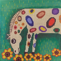 11752 TPOW Daisy Horse 08 x 08 13 Mesh Patti Mann The NeedleArt