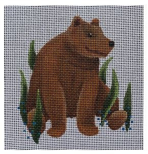 Grizzly Bear in the Winter handpainted 18 mesh Needlepoint Canvas Alice  Peterson