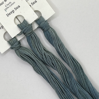 Hand Dyed Thread - Deep Sea Colour and Cotton - The NeedleArt Closet