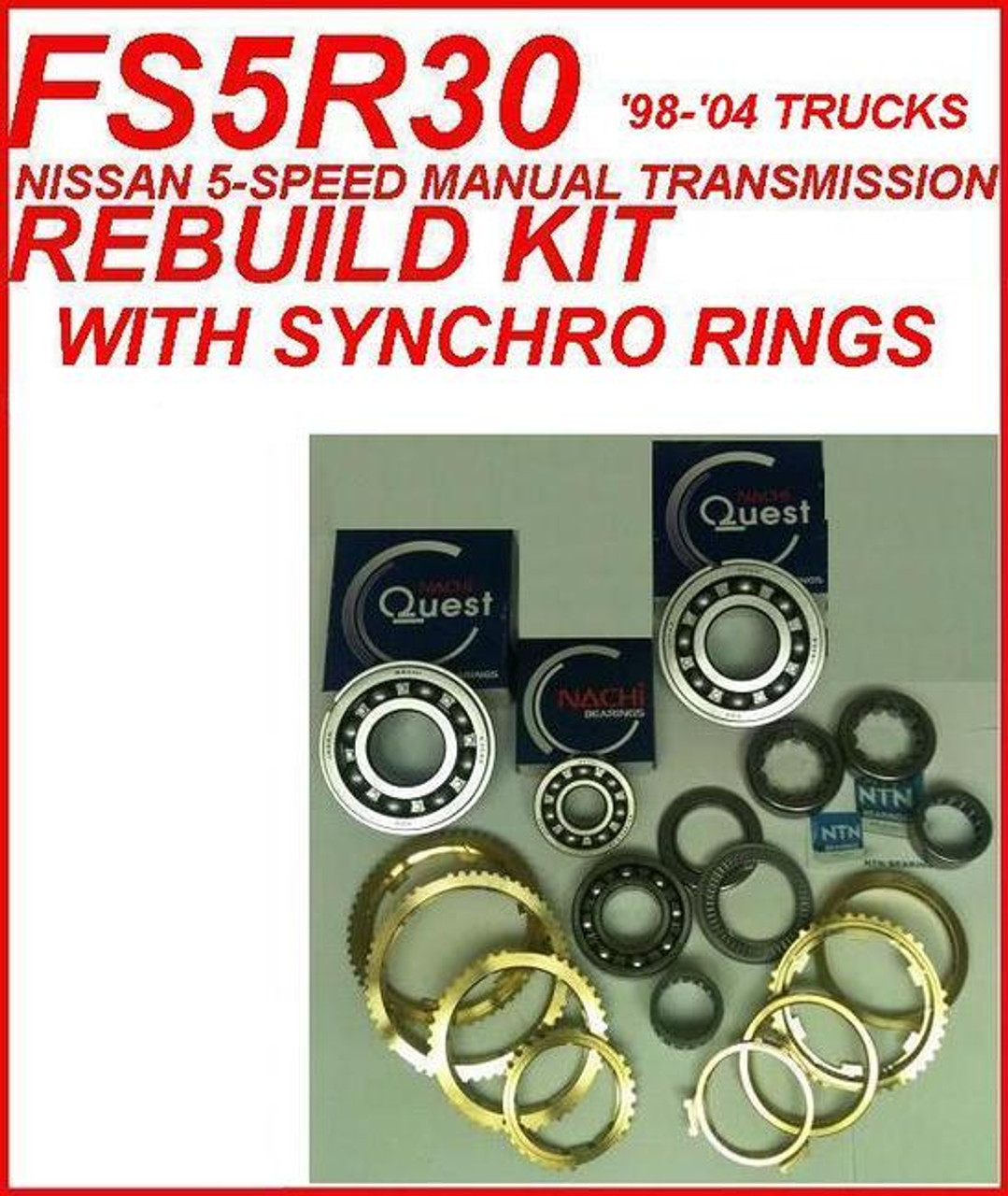 FS5R30A TRANSMISSION REBUILD KIT WITH SYNCHRO RINGS FITS NISSAN