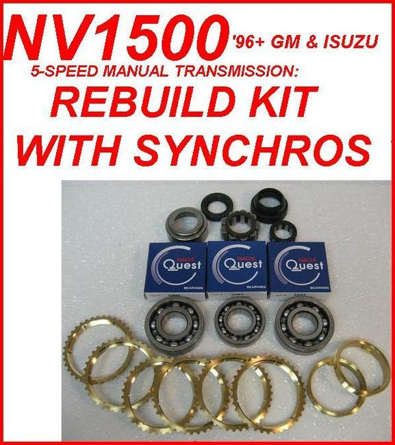 NV1500 TRANSMISSION REBUILD KIT WITH SYNCHRO RINGS FITS '96+ 2.2L CHEVY