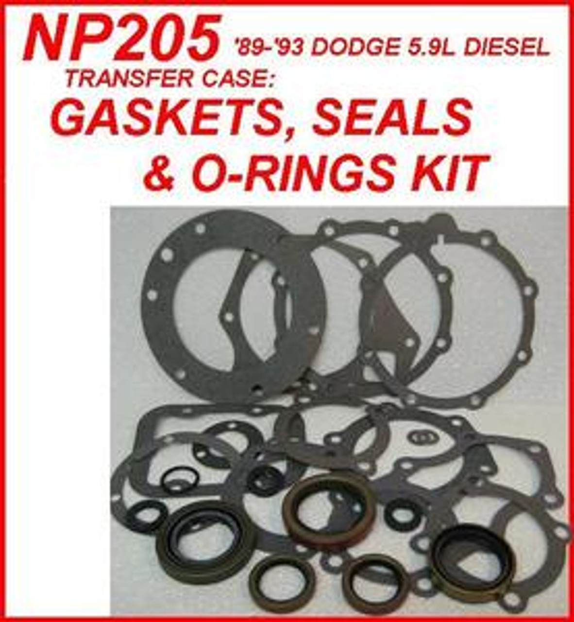 NP205 TRANSFER CASE OVERHAUL KIT GASKETS SEALS & ORINGS FITS DODGE