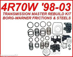 4R70W TRANSMISSION REBUILD KIT WITH STEELS & FRICTION CLUTCHES FITS '98'03 FORD LINCOLN MERCURY