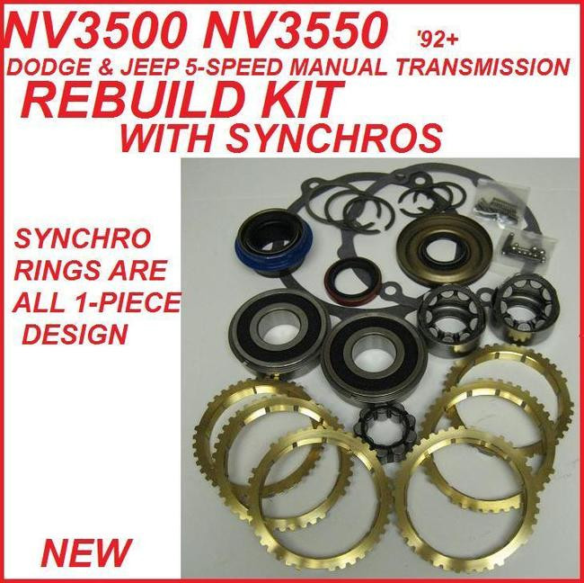 NV3500 TRANSMISSION REBUILD KIT WITH SYNCHRO RINGS FITS RAM 1500 '92'01 & DAKOTA (BK235CWS