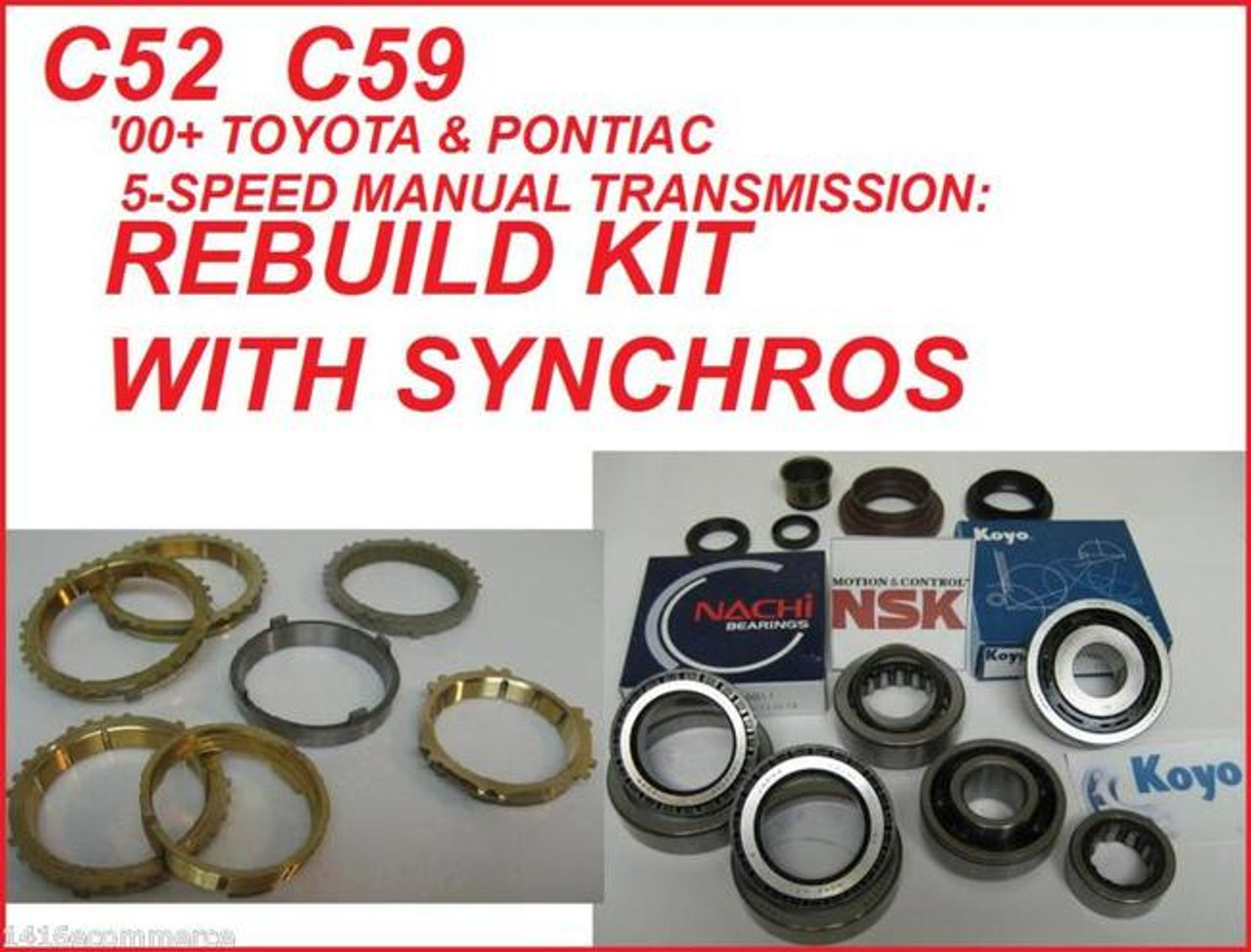 C52 C56 C59 TRANSMISSION REBUILD KIT WITH SYNCHROS FITS TOYOTA '00'13 WITH 2.17" I.D. 34 RINGS