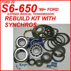 ZF S6650 S6750 TRANSMISSION REBUILD KIT WITH SYNCHRO RINGS FITS FORD