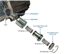 SONNAX  76890-01K , 4R70W 4R75W AODE TRANSMISSION 1-2 ACCUMULATOR SLEEVE KIT FITS '92-'08 , S76927K , TRANSMISSION PARTS, GEARBOX SPARES, VALVE BODY, PIEZAS, TRANSMISION, 