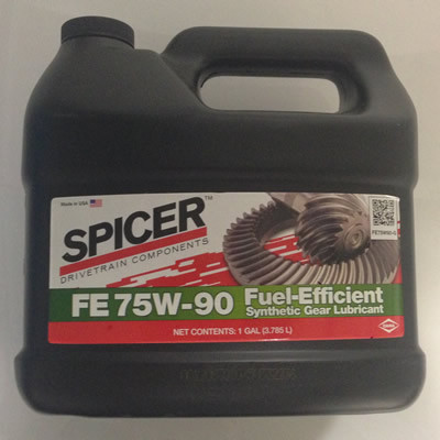 SPICER FE 75W90 GEAR OIL FULLY SYNTHETIC & FUEL EFFICIENT ONE GALLON