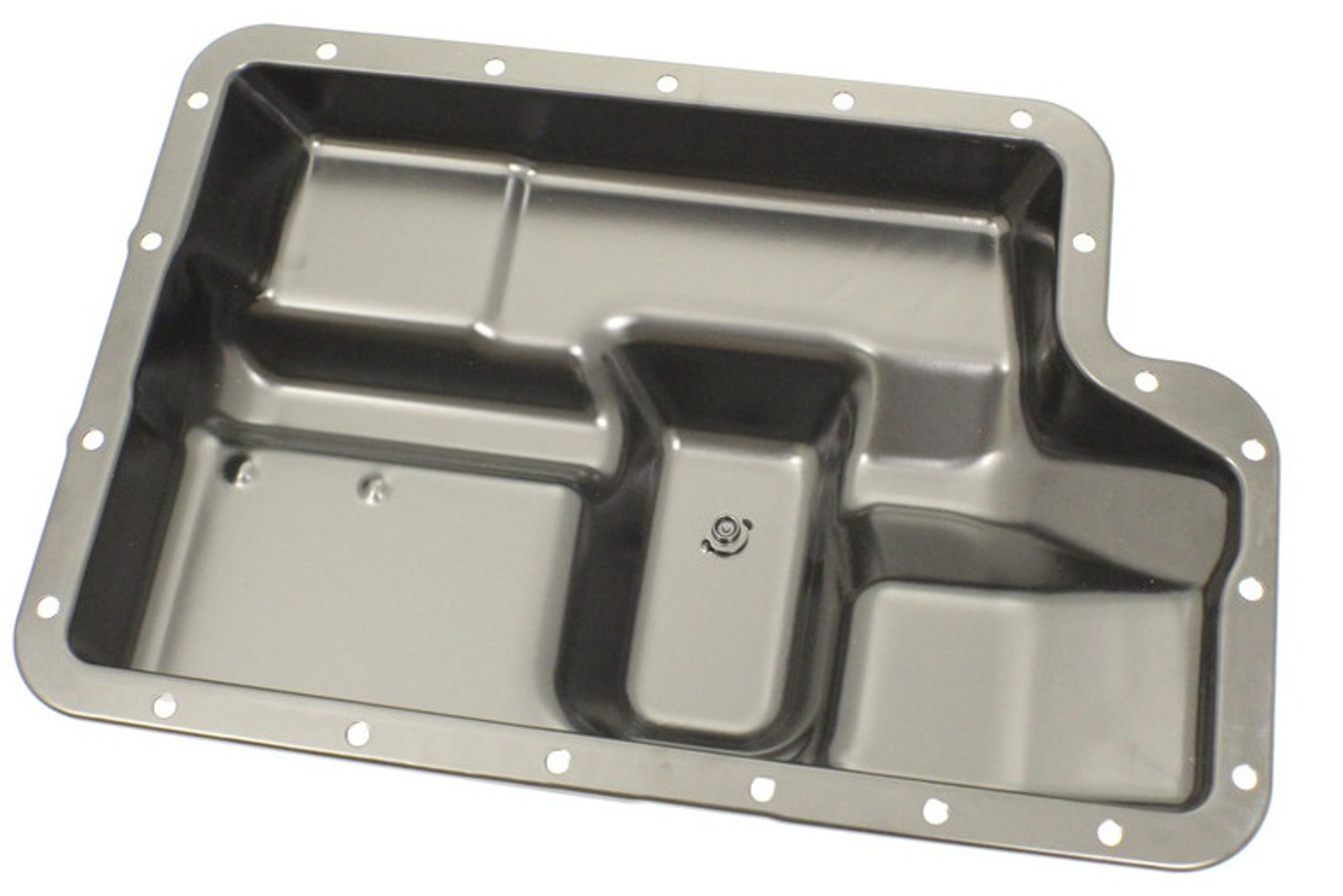4R100 E4OD TRANSMISSION PAN WITH DRAIN PLUG, STEEL, ORIGINAL EQUIPMENT