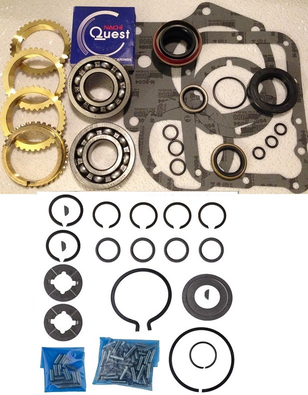 NP833 A833 TRANSMISSION REBUILD KIT With SYNCHRO RINGS & 80mm BEARINGS ...