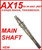 AX15 TRANSMISSION MAIN SHAFT FITS '90-'00 4x4 JEEP & DAKOTA 83506243 462672 , AX15 PARTS , AX15 REBUILD ,