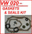 VW 020 TRANSMISSION OVERHAUL KIT: GASKET & SEALS KIT FOR '95+ 8 VALVE, '90+ 16V  , 395002B ,  020-398-001FA , 020 TRANSMISSION PARTS , 020 OVERHAUL, GEARBOX SPARES,