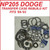 NP205 TRANSFER CASE REBUILD KIT FITS DODGE 5.9L DIESEL '89-'93 BK205D