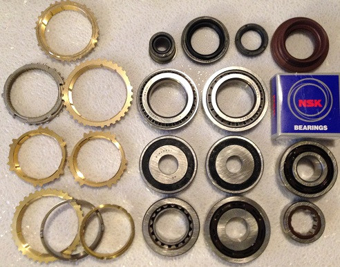 C60 TRANSMISSION REBUILD KIT WITH SYNCHRO RINGS FITS '00+ CELICA & MR2 WITH 2.17" ID 34 RING