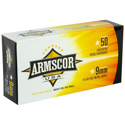 Armscor, 9mm Luger, 115 Grain, Full Metal Jacket, Box (50) | MFR P/N: FAC9-2N