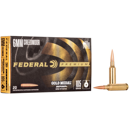 FEDERAL Gold Medal 6mm Creedmoor 105gr Berger Hybrid