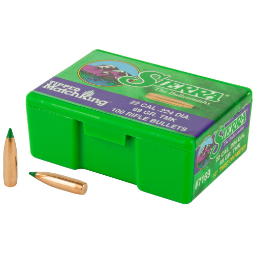 SIERRA BULLETS .224 69 gr Tipped MatchKing Bullet (100ct)