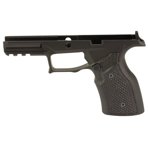 Sharps Bros. Grip Module, Fits Taurus GX4 Carry, 7075 Aluminum Construction, Anodized Finish, Black, Wenge Wood Grip Panels