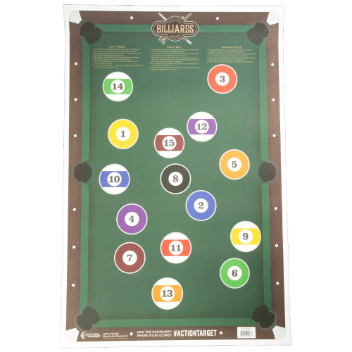 ACTION TARGET Billiards Target Bullseye 23"x35" 100-Pack