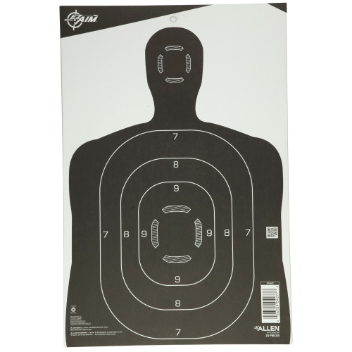 ALLEN COMPANY EZ AIM Paper Silhouette 12x18" 25-Pack