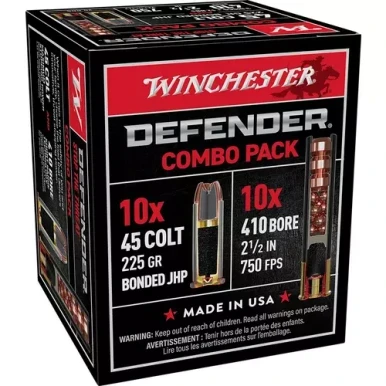 WINCHESTER Defender .410/.45 Colt Bore 2 1/2" Buckshot BB Shot 1/4 oz 750 fps 20 Rounds