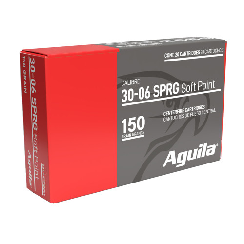 AGUILA AMMUNITION, RIFLE, 30-06 SPRINGFIELD, 150 GR, SOFT POINT, BOX (20), MFR P/N: 8108AG