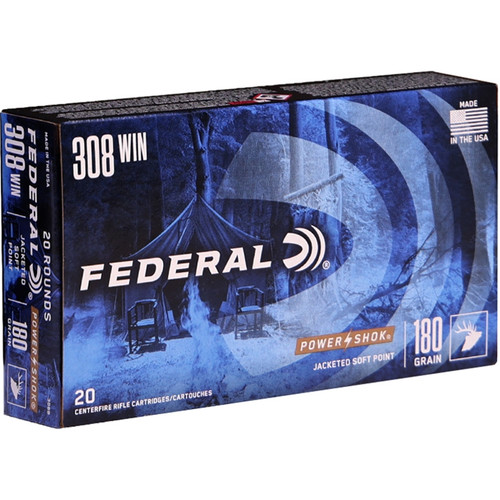 Federal Power-Shok .308 Winchester 180gr Jacketed Soft Point (JSP)