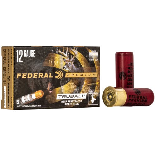 FEDERAL, FEDERAL PREMIUM, 12 GAUGE 2.75", TRUBALL, BOX (5), MFR P/N: PB127DPRS