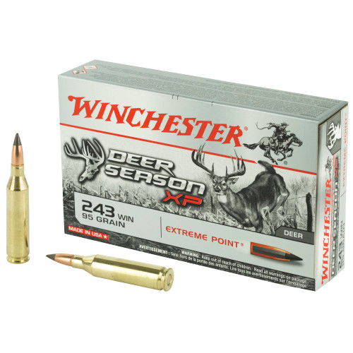 WINCHESTER AMMUNITION, DEER SEASON XP, 243 WINCHESTER, 95 GR, POLYMER TIP, BOX (20), MFR P/N: X243DS