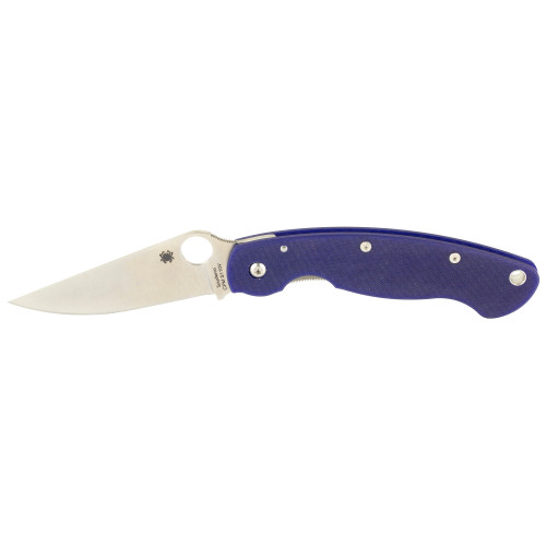SPYDERCO, MILITARY, FOLDING KNIFE, 4" BLADE, BLUE, MFR P/N: C36GPDBL
