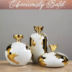 Golden Ripley Ceramic Vases set of 3