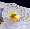 Irregular Gold Inlay Glass Bowls, Set of 2 