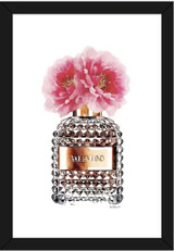 Perfume Bottle and Pink Peony Framed Art